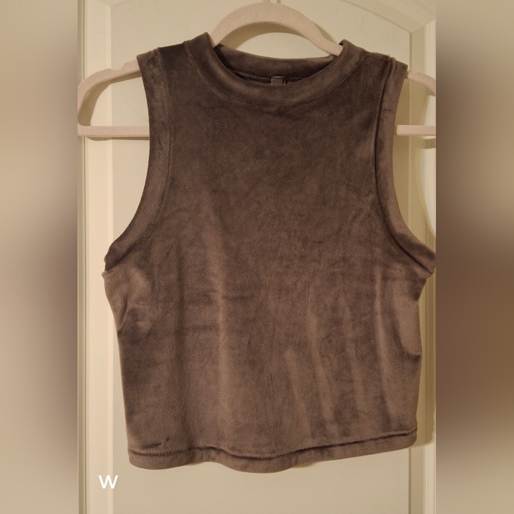 Skims velour tank brown mocha size large spandex strechy material